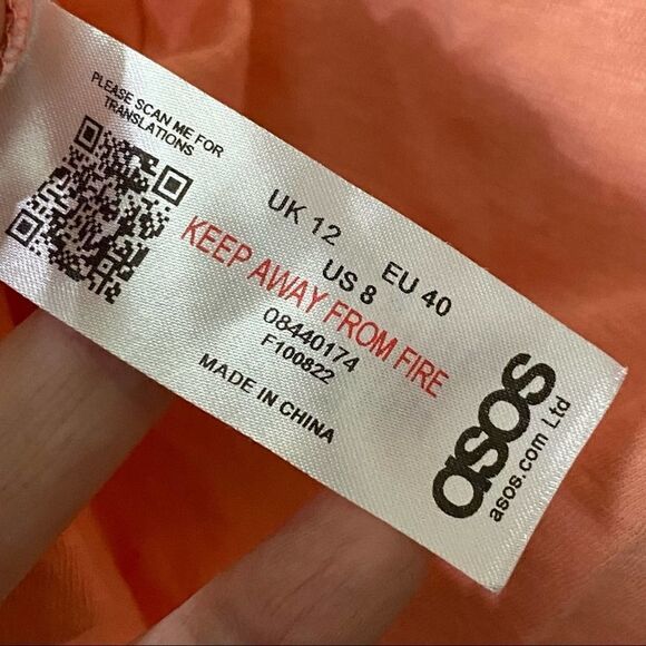 ASOS Peach Aztec Graphic Long Sleeveless Top Size 8 - Picture 5 of 7